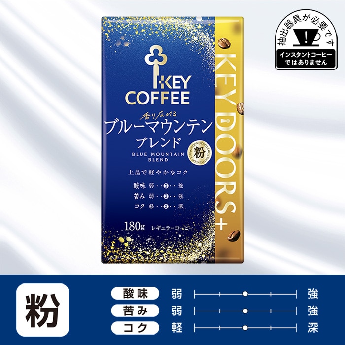 コーヒーの総合専門店】KEY DOORS+香り広がるブルーマウンテンブレンド粉 180g: コーヒーを探す